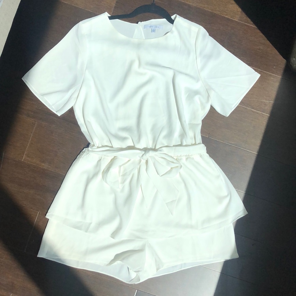 White Short Sleeve Romper